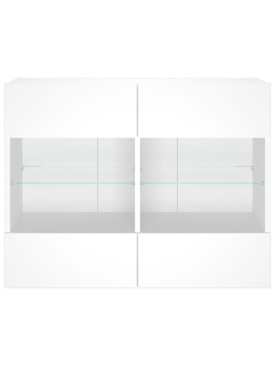 Tv galdiņš ar led lampiņām, balti, 78,5x30x60,5 cm
