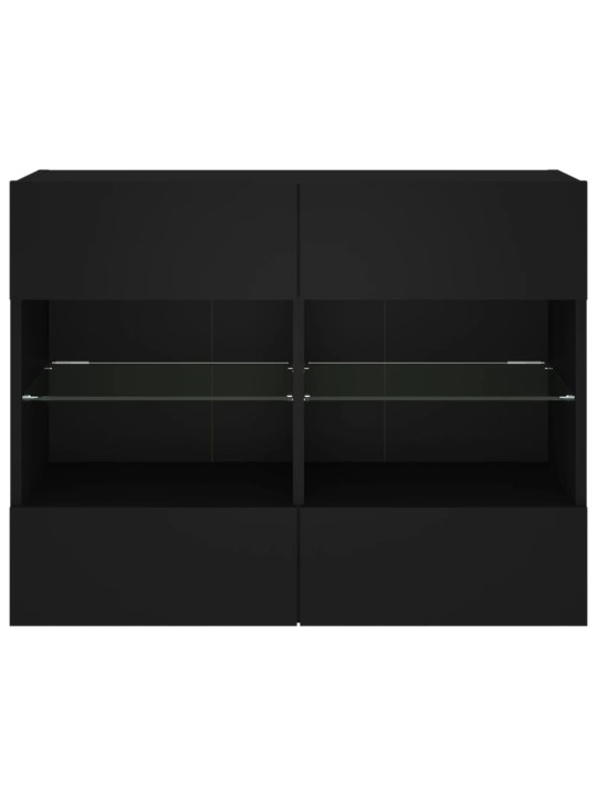 Tv galdiņš ar led lampiņām, melni, 78,5x30x60,5 cm