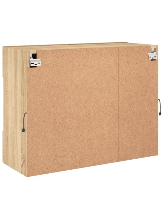 Tv plaukts ar led lampiņām, 78,5x30x60,5 cm, koka krāsā