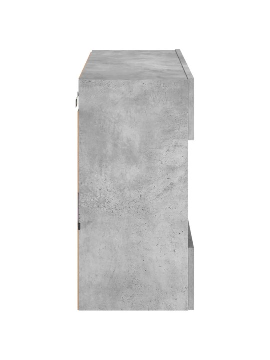Tv galdiņi ar led lampiņām, betona pelēki, 78,5x30x60,5 cm