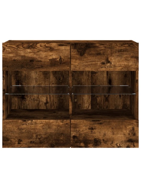 Tv plaukti ar led lampiņām, 78,5x30x60,5 cm, ozolkoka krāsā