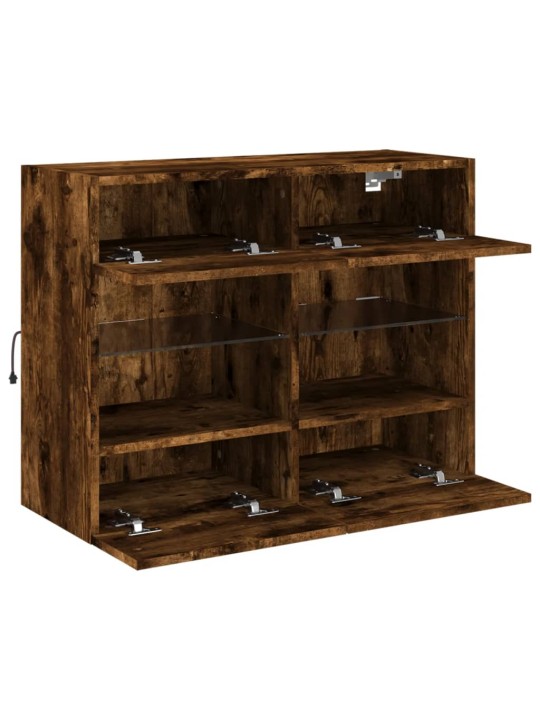 Tv plaukti ar led lampiņām, 78,5x30x60,5 cm, ozolkoka krāsā