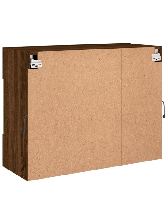 Tv plaukti ar led lampiņām, 78,5x30x60,5 cm, brūna ozolkoka