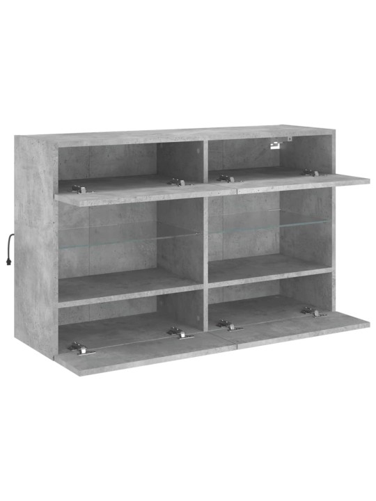 Tv galdiņi ar led lampiņām, betona pelēki, 98,5x30x60,5 cm