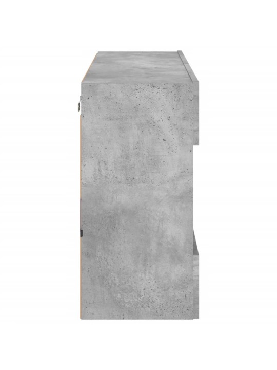 Tv galdiņi ar led lampiņām, betona pelēki, 98,5x30x60,5 cm