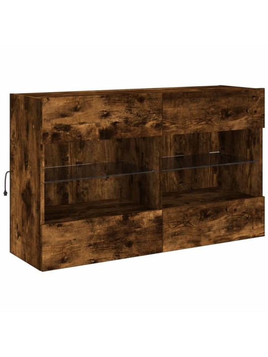 Tv plaukti ar led lampiņām, 98,5x30x60,5 cm, ozolkoka krāsā