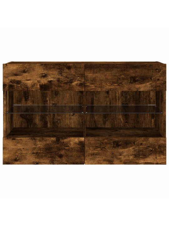 Tv plaukti ar led lampiņām, 98,5x30x60,5 cm, ozolkoka krāsā