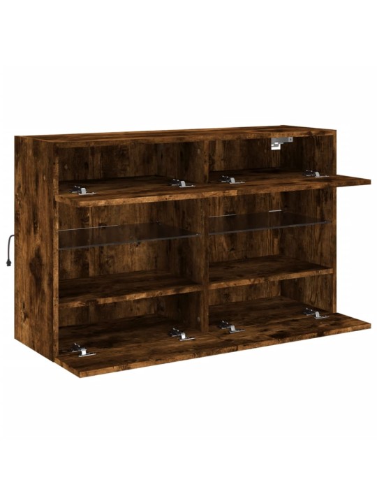 Tv plaukti ar led lampiņām, 98,5x30x60,5 cm, ozolkoka krāsā