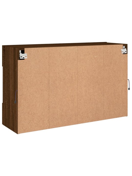 Tv plaukti ar led lampiņām, 98,5x30x60,5 cm, brūna ozolkoka