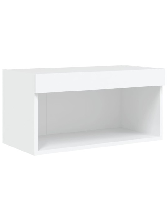 Tv skapītis ar led lampiņām, balts, 60x30x30 cm