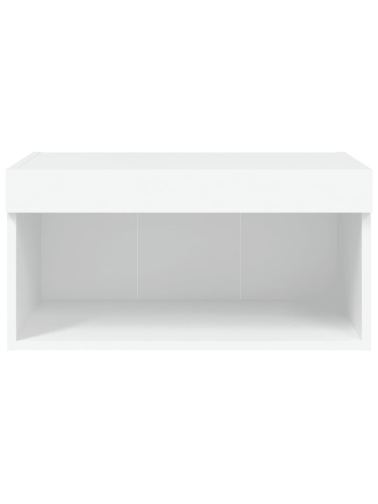 Tv skapītis ar led lampiņām, balts, 60x30x30 cm