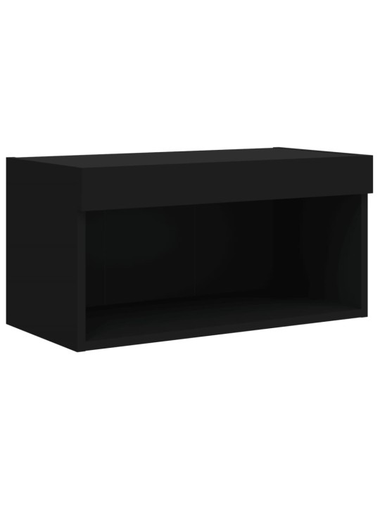 Tv skapītis ar led lampiņām, melns, 60x30x30 cm
