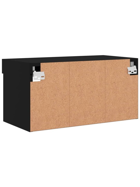 Tv skapītis ar led lampiņām, melns, 60x30x30 cm