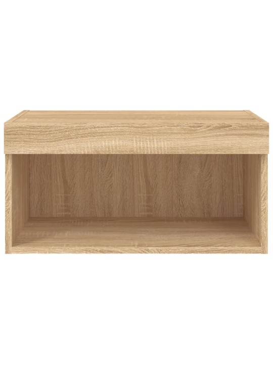 Tv skapītis ar led lampiņām, ozolkoka, 60x30x30 cm