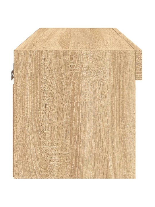 Tv skapītis ar led lampiņām, ozolkoka, 60x30x30 cm