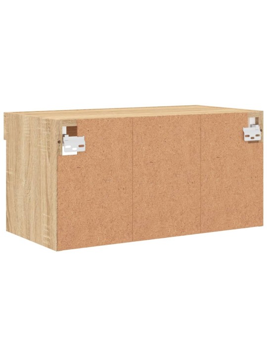 Tv skapītis ar led lampiņām, ozolkoka, 60x30x30 cm