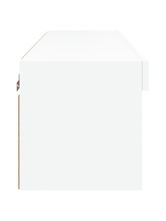 Tv skapītis ar led lampiņām, balti, 80x30x30 cm