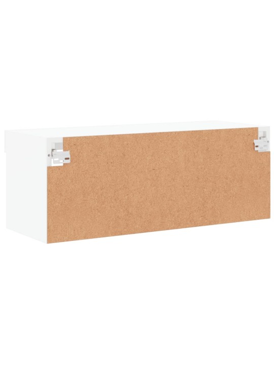 Tv skapītis ar led lampiņām, balti, 80x30x30 cm