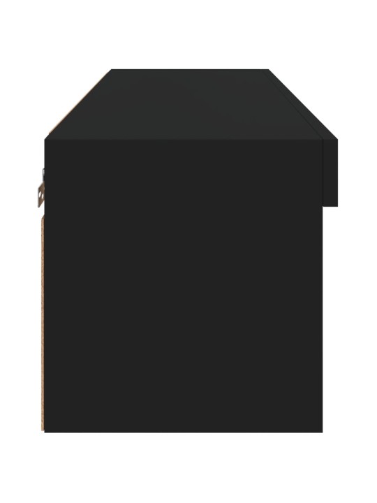 Tv skapītis ar led lampiņām, melni, 80x30x30 cm