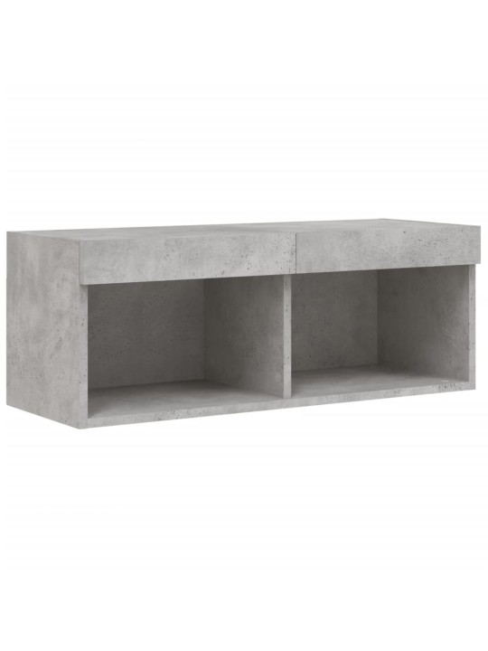 Tv skapītis ar led lampiņām, betona pelēki, 80x30x30 cm