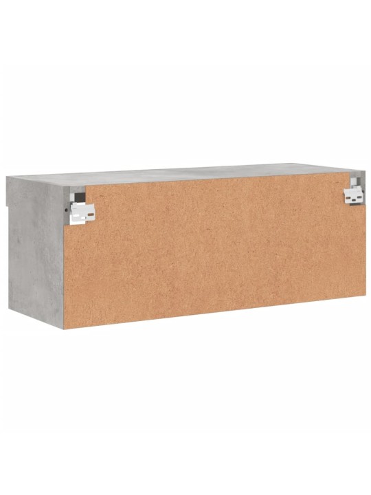 Tv skapītis ar led lampiņām, betona pelēki, 80x30x30 cm