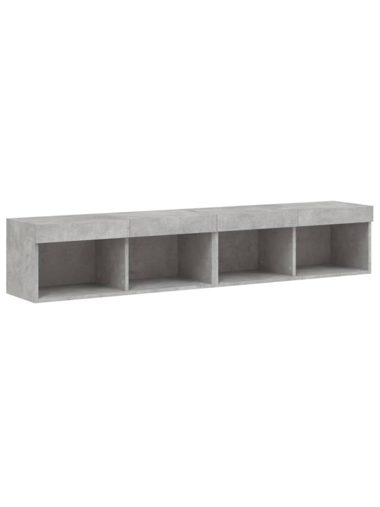 Tv skapīši ar led, 2 gab., betona pelēki, 80x30x30 cm