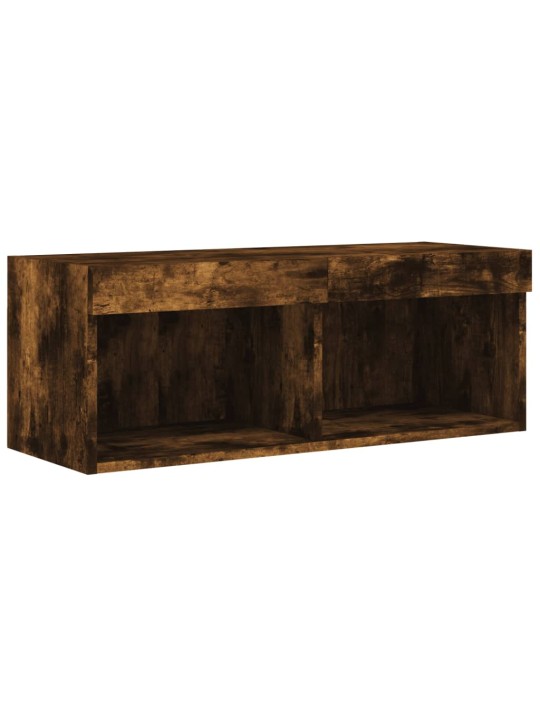 Tv skapītis ar led apgaismojumu, ozolkoka krāsa, 80x30x30 cm