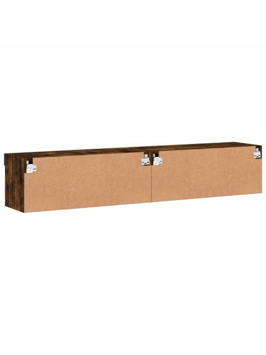 Tv skapīši ar led lampiņām, 2 gab., ozolkoka krāsa, 80x30x30 cm
