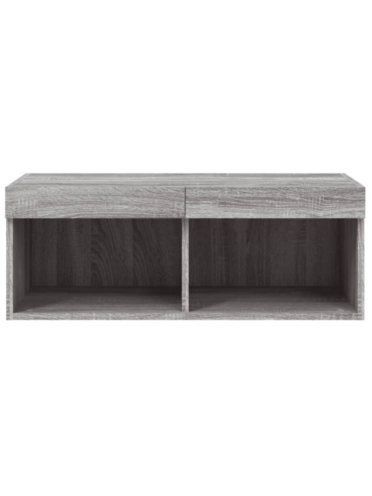 Tv skapītis ar led lampiņām, pelēka ozolkoka krāsa, 80x30x30 cm