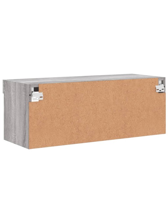 Tv skapītis ar led lampiņām, pelēka ozolkoka krāsa, 80x30x30 cm