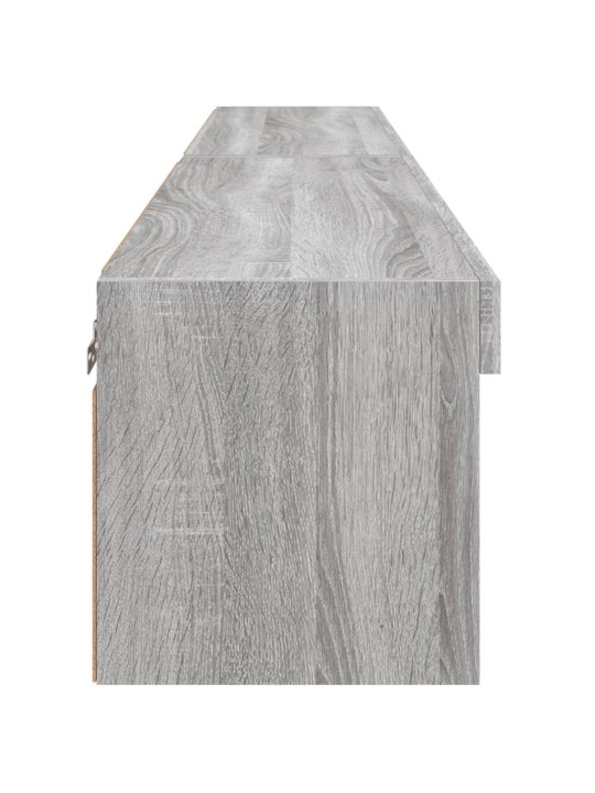 Tv plaukti ar led lampiņām, 2 gab., 80x30x30 cm, pelēka ozola