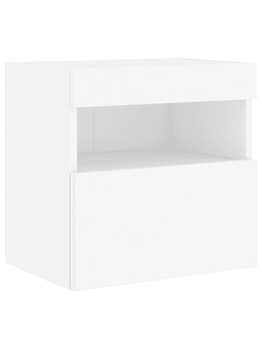 Tv galdiņš ar led lampiņām, balti, 40x30x40 cm