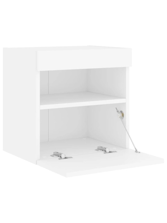 Tv galdiņš ar led lampiņām, balti, 40x30x40 cm