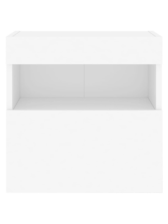 Tv galdiņš ar led lampiņām, balti, 40x30x40 cm