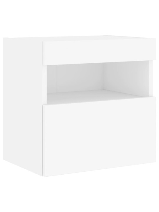 Tv galdiņi ar led lampiņām, 2 gab., balti, 40x30x40 cm