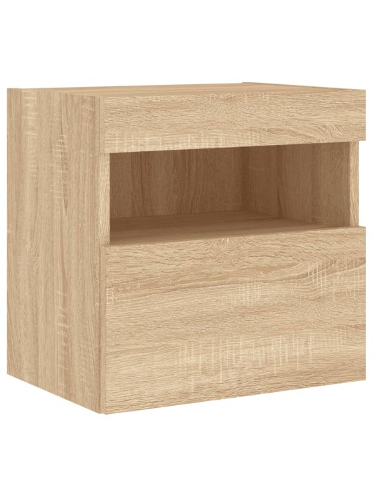 Tv plaukti ar led lampiņām, 40x30x40 cm, koka krāsā