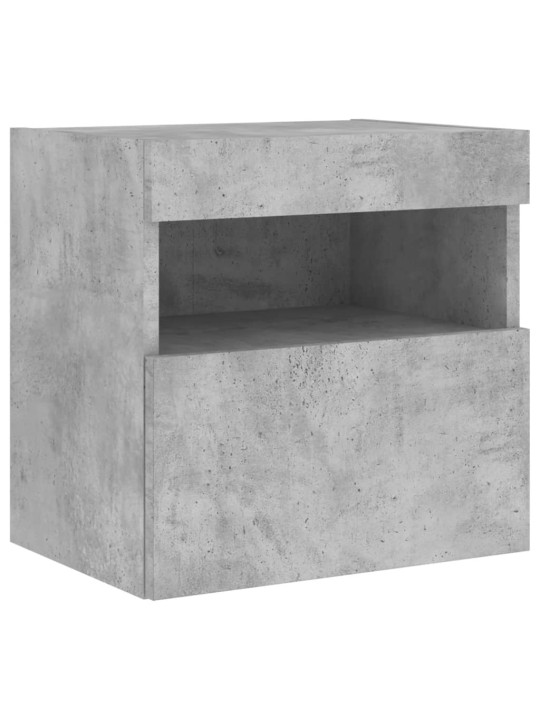 Tv galdiņi ar led lampiņām, betona pelēki, 40x30x40 cm