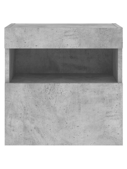 Tv galdiņi ar led lampiņām, betona pelēki, 40x30x40 cm
