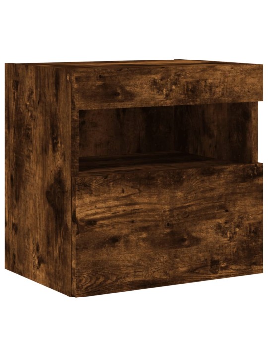 Tv plaukti ar led lampiņām, 2 gab., 40x30x40 cm, ozolkoka krāsa