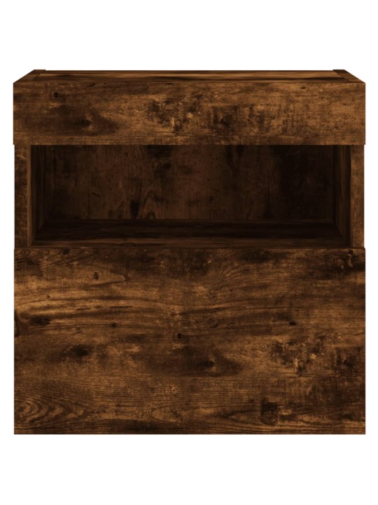 Tv plaukti ar led lampiņām, 2 gab., 40x30x40 cm, ozolkoka krāsa