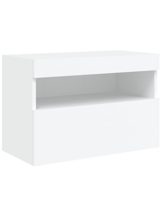 Tv galdiņš ar led lampiņām, balti, 60x30x40 cm
