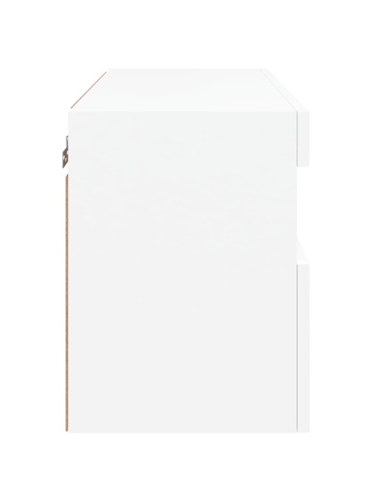 Tv galdiņš ar led lampiņām, balti, 60x30x40 cm