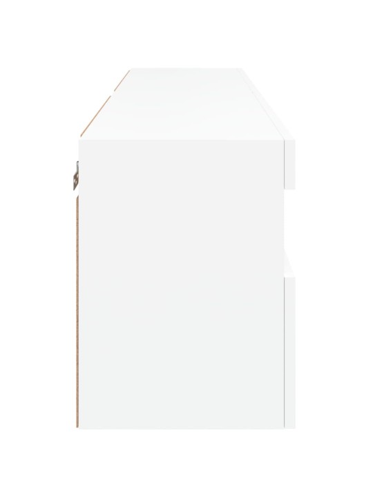Tv galdiņi ar led lampiņām, 2 gab., balti, 60x30x40 cm