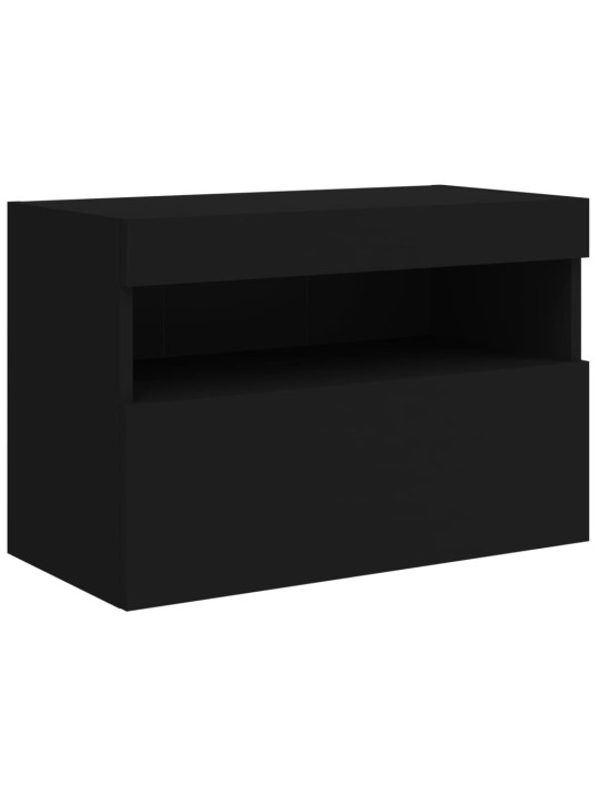 Tv galdiņš ar led lampiņām, melni, 60x30x40 cm