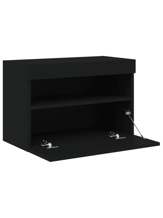 Tv galdiņš ar led lampiņām, melni, 60x30x40 cm