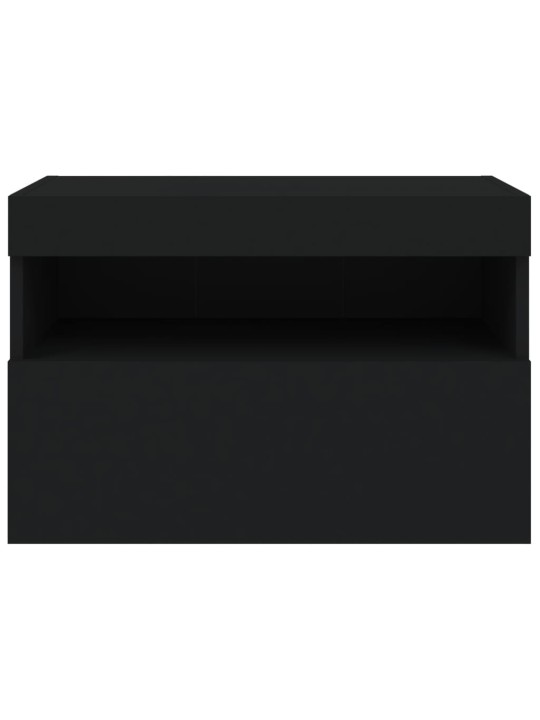 Tv galdiņš ar led lampiņām, melni, 60x30x40 cm
