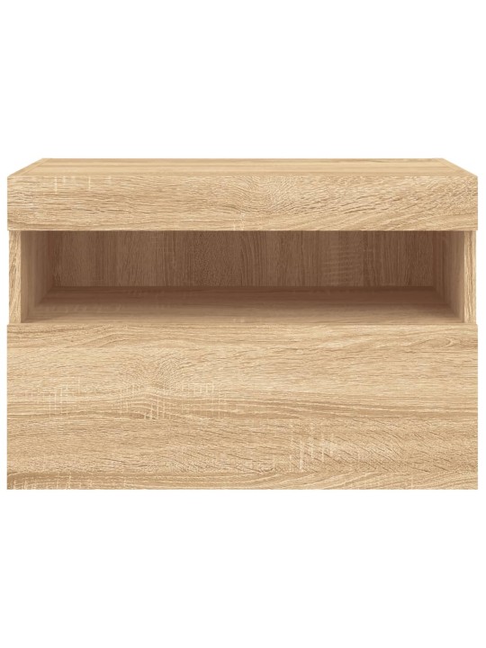 Tv plaukti ar led lampiņām, 60x30x40 cm, koka krāsā