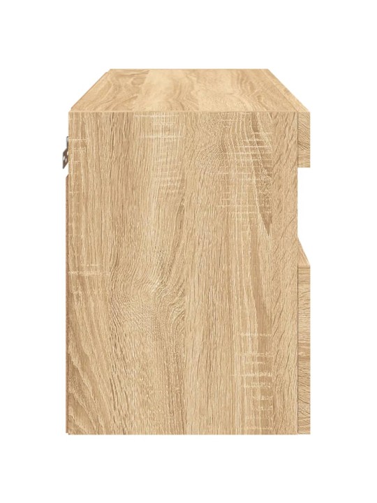 Tv plaukti ar led lampiņām, 60x30x40 cm, koka krāsā