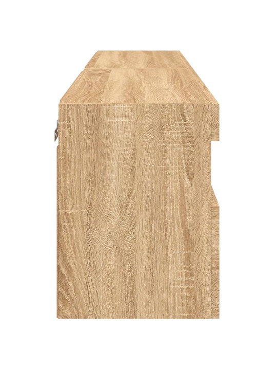 Tv plaukti ar led lampiņām, 2 gab., 60x30x40 cm, koka krāsa