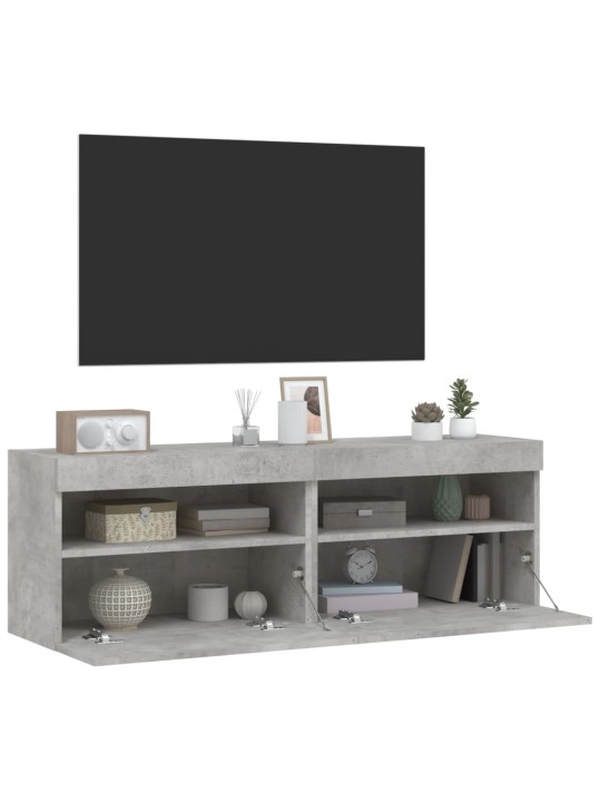 Tv galdiņi ar led lampiņām, 2 gab., betona pelēki, 60x30x40 cm